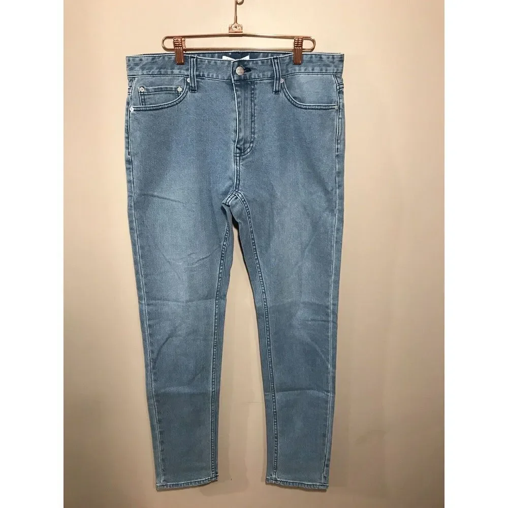 Five Four Corvin Slim Jeans Mens Size 33 Heavy‎ Wash Light Blue NWT - Picture 2 of 7